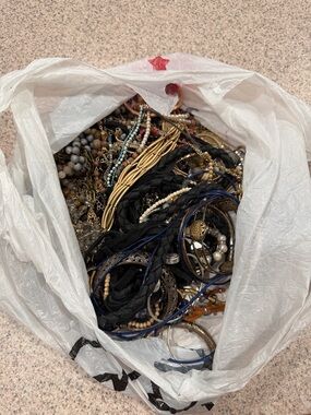 Mixed Costume Jewelry Lot - Black, Gold, Blue, Brown